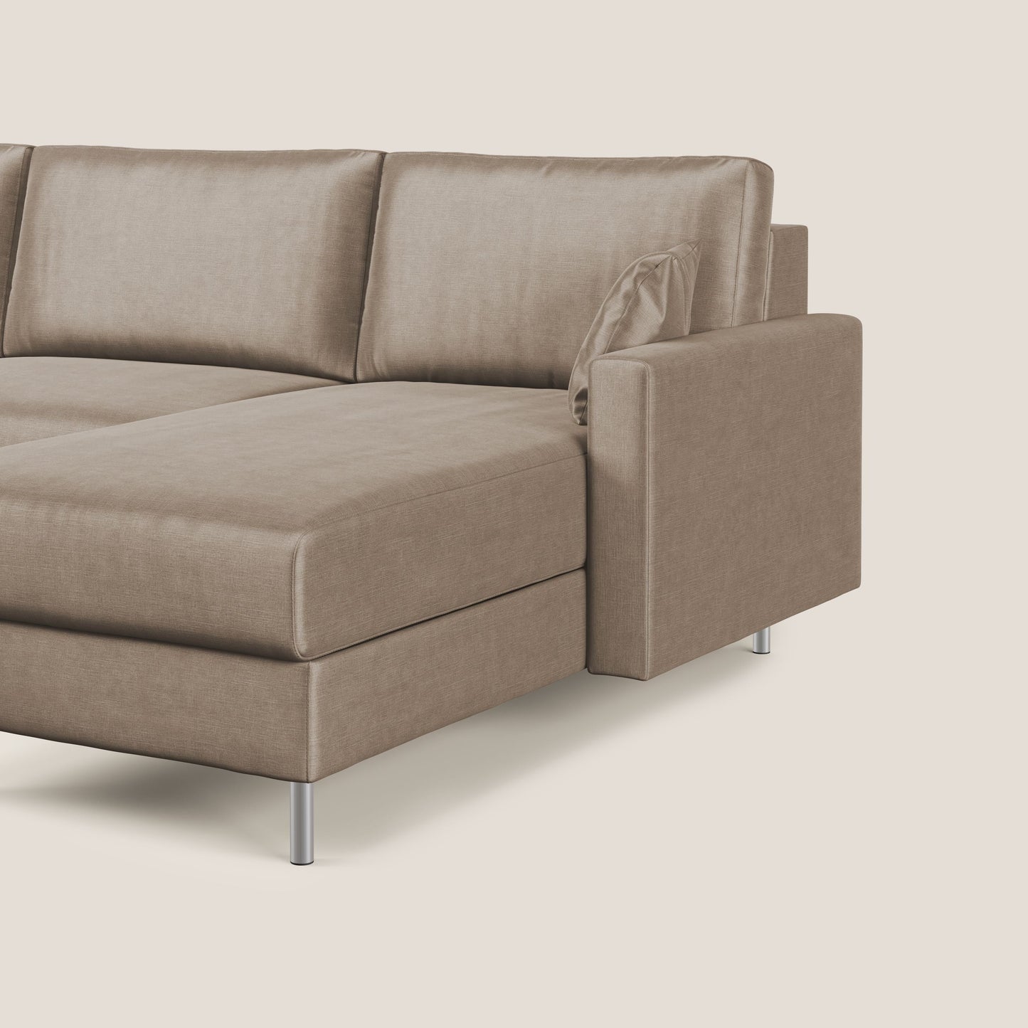 Andromeda divano letto angolare in velluto morbido impermeabile T01 marrone