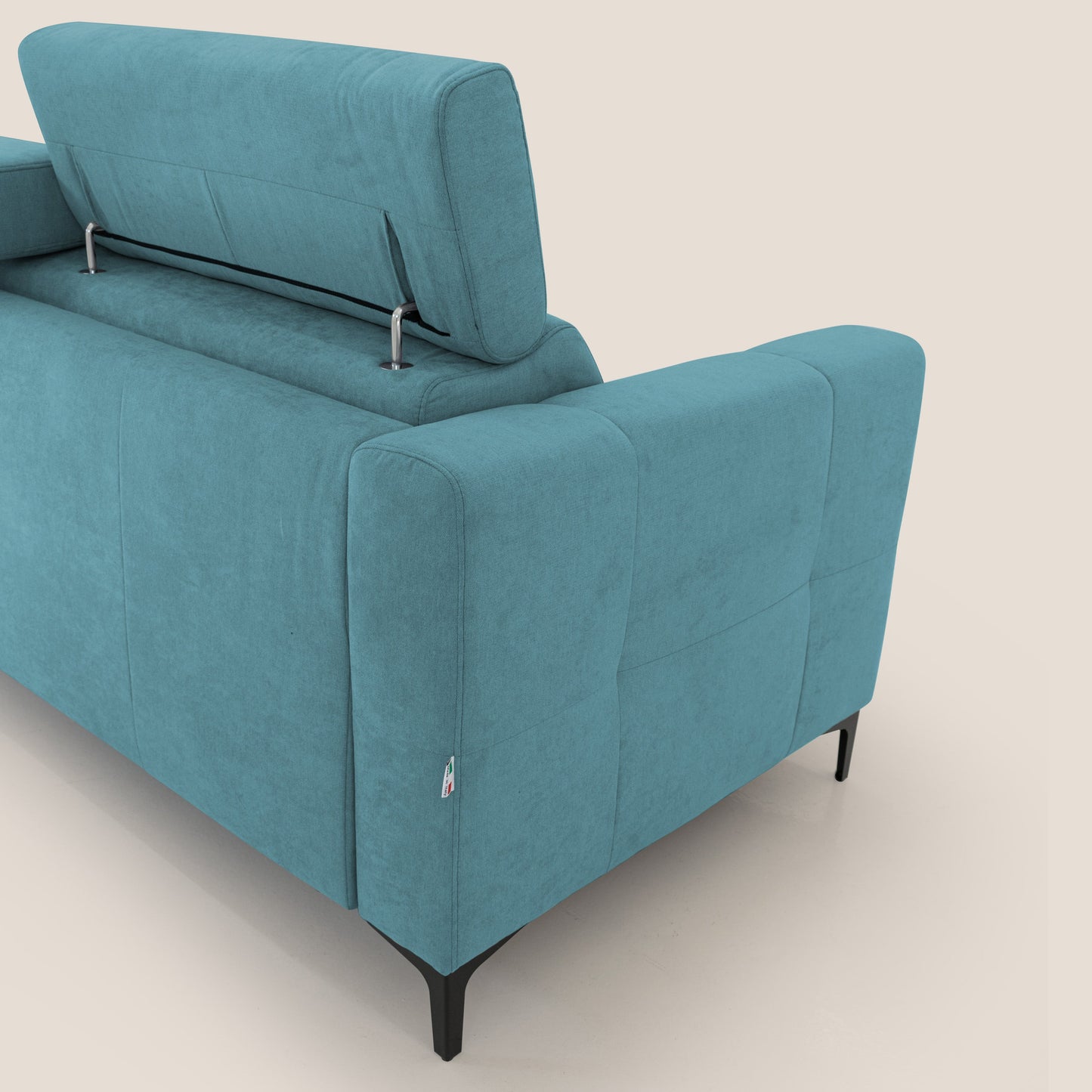 Gardenia divano letto materasso alto 18 cm con poggiatesta reclinabili e rivestimento impermeabile T02 azzurro