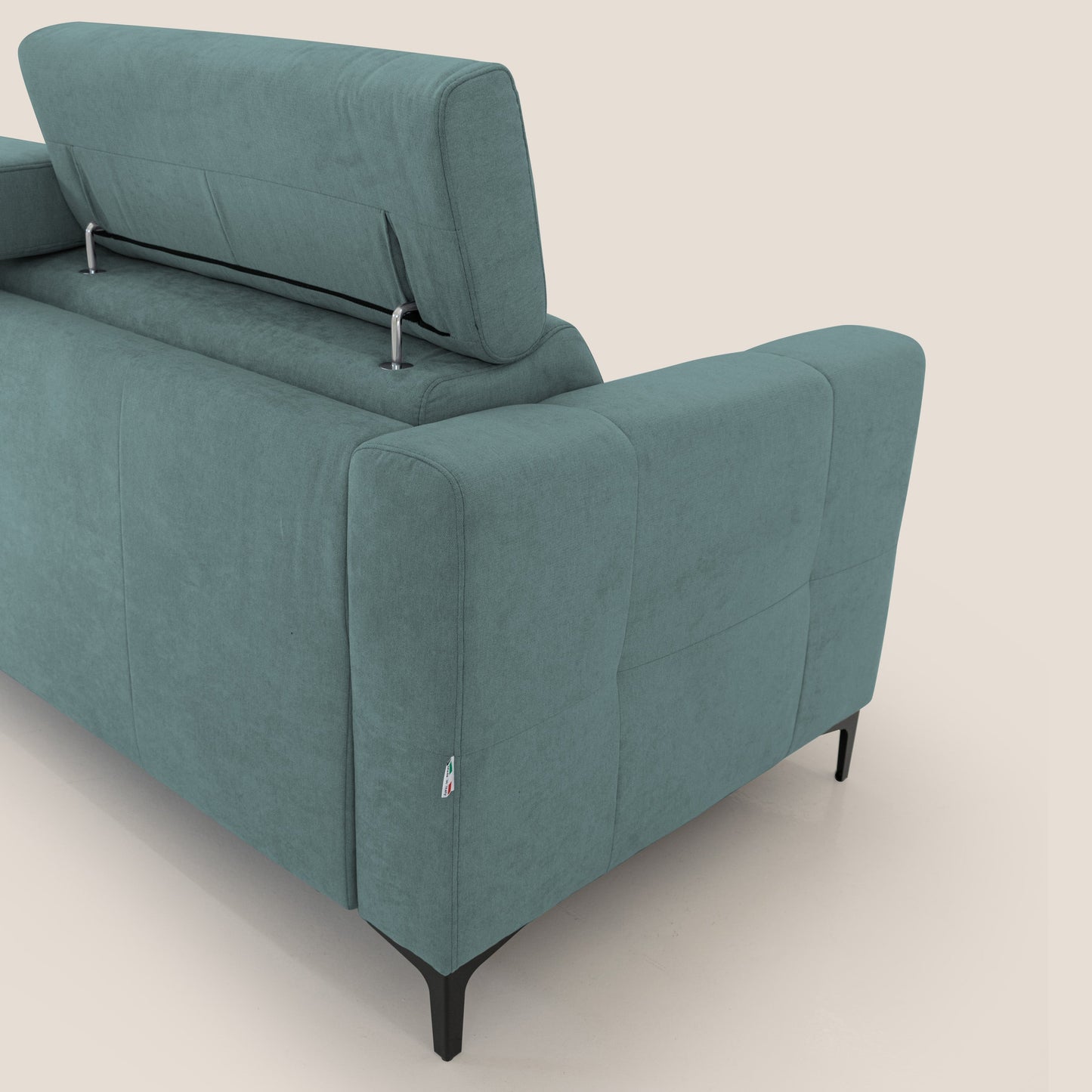 Gardenia divano letto materasso alto 18 cm con poggiatesta reclinabili e rivestimento impermeabile T02 petrolio