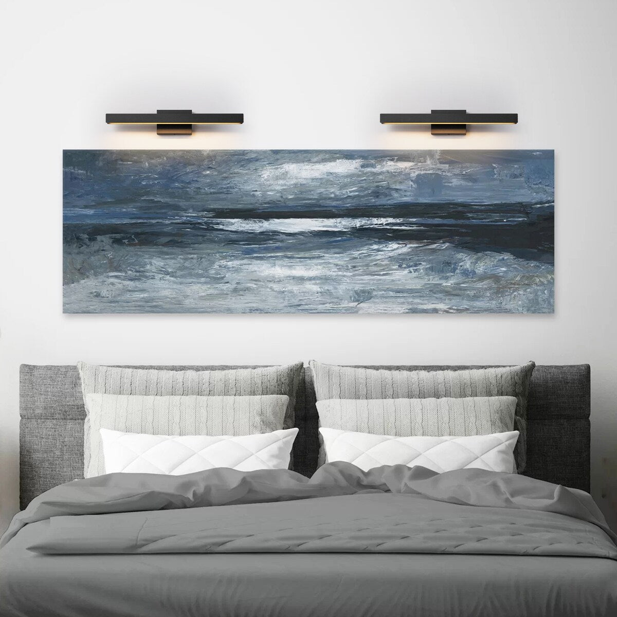 1-Light Modern Linear Black Bathroom Vanity Light Color-Changing Dimmable Rotatable Integrated LED Wall Sconce