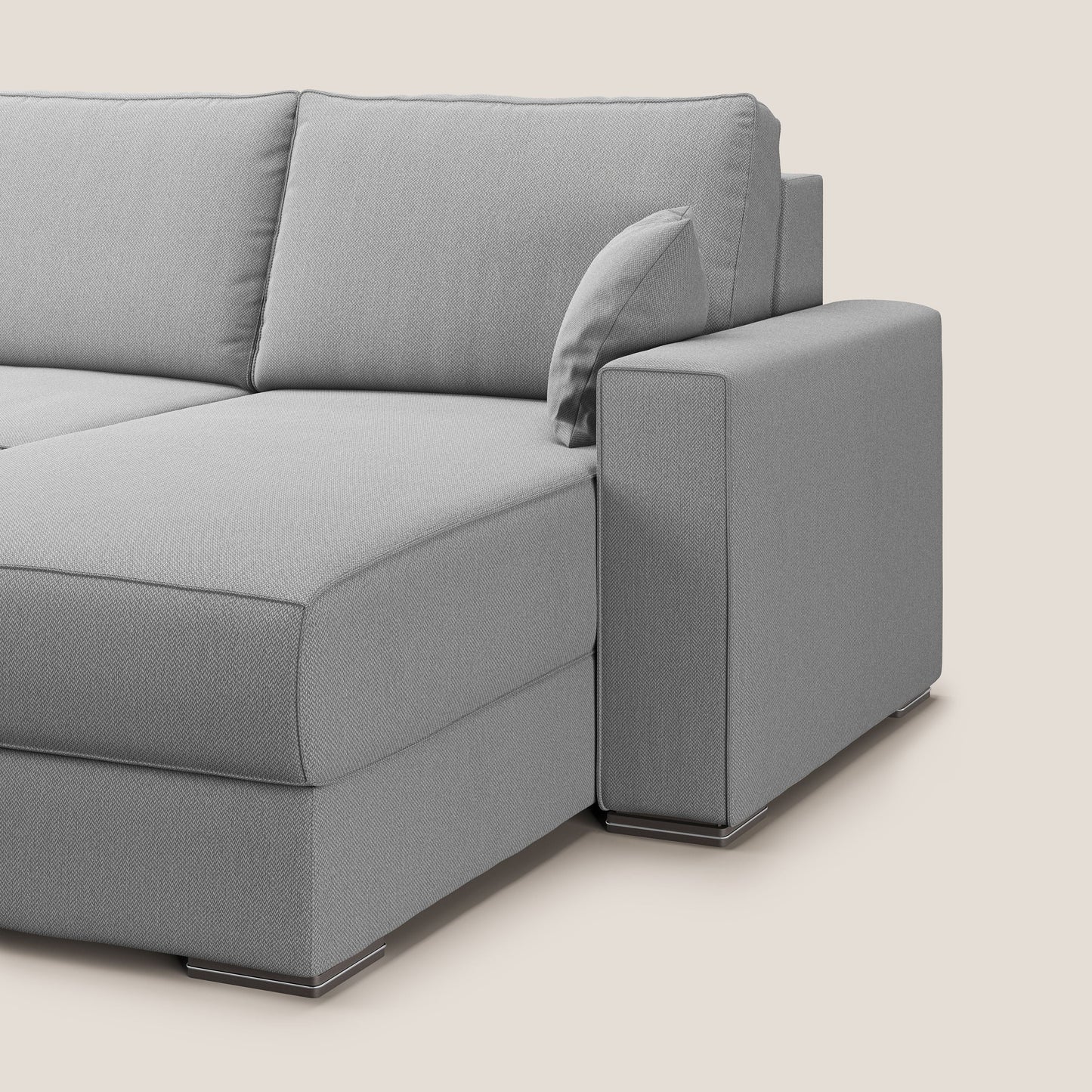 Dream Divano letto angolare in tessuto smacchiabile T05 grigio