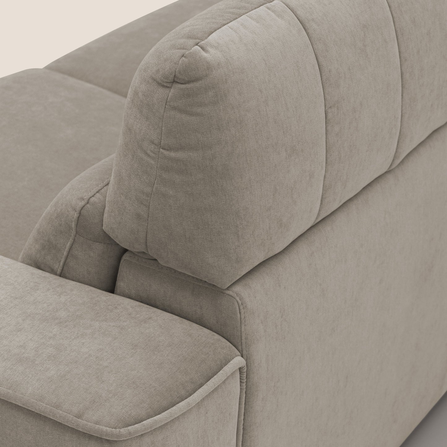 Clark Divano modulare angolare REVERSIBILE con opzione relax elettrico in tessuto smacchiabile impermeabile T17 beige