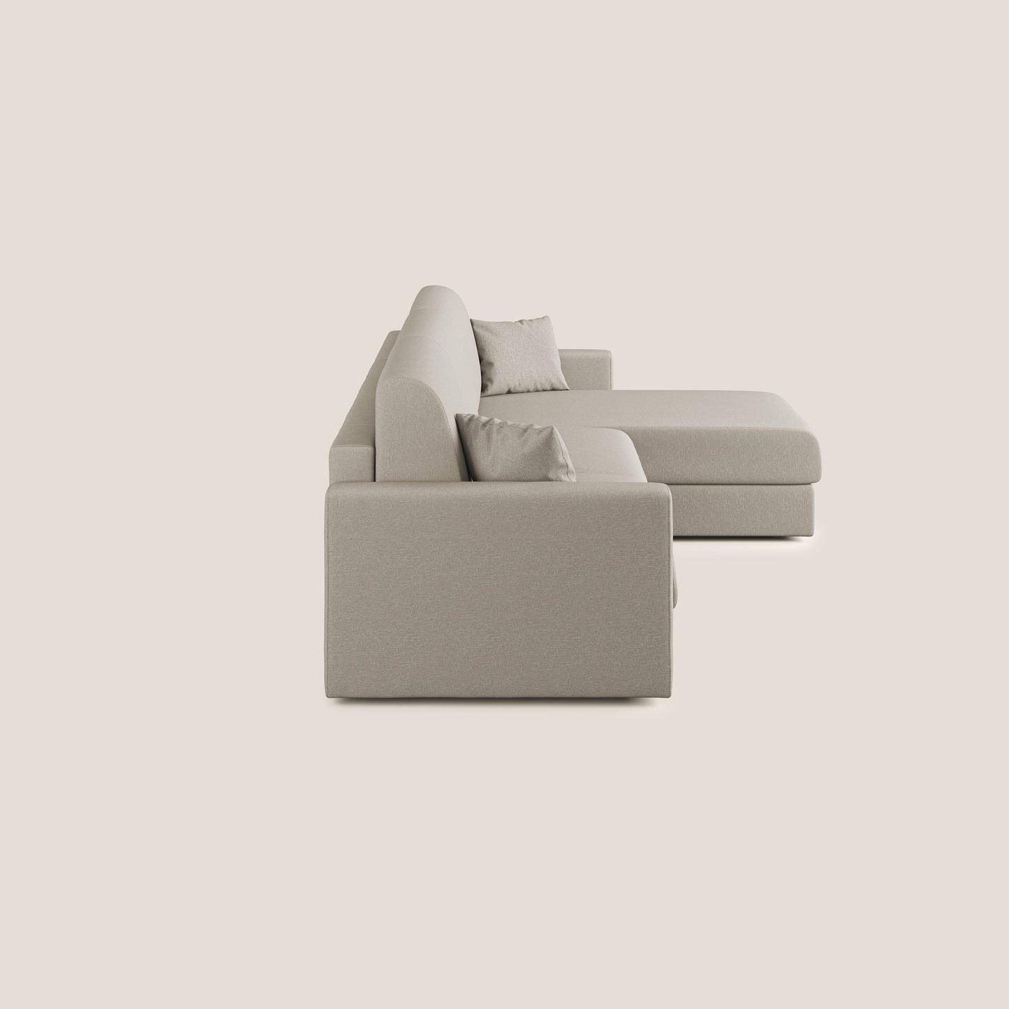 Chris Divano letto angolare 5 posti in tessuto impermeabile T13 panna
