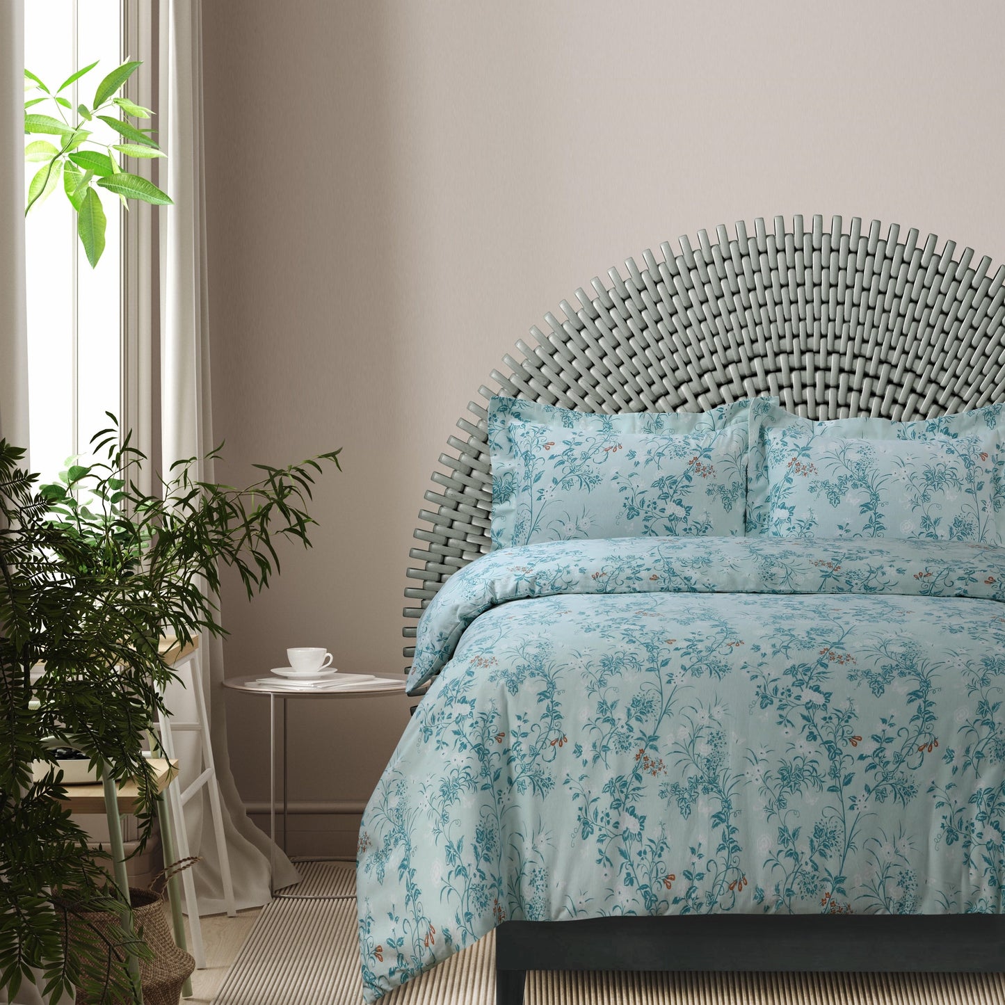 170-GSM Cozy Cotton Flannel Printed Oversized Duvet Cover Set