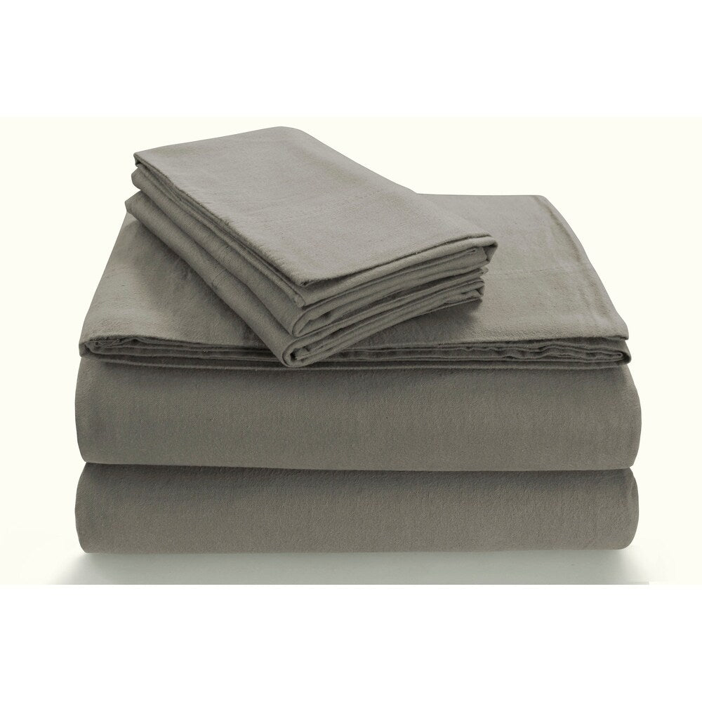 170-GSM Cozy Flannel Solid Extra Deep Pocket Bed Sheet Set