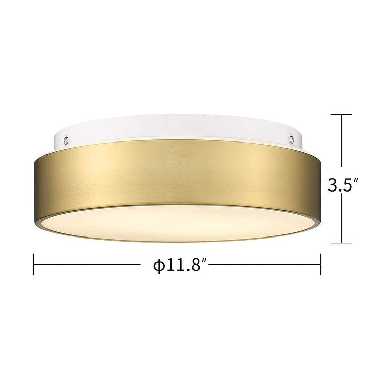 2-Light Flush Mount Ceiling Light with Frosted Glass Shade - 12.0 In. L X 12.0 In. W X 3.5 In. H