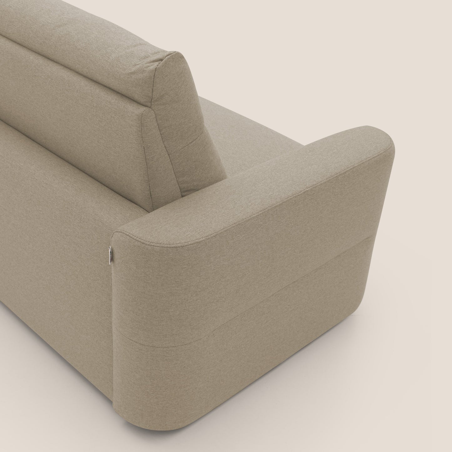 Cupido Divano letto materasso H18 cm e schienale alto in tessuto impermeabile simil cotone T13 beige