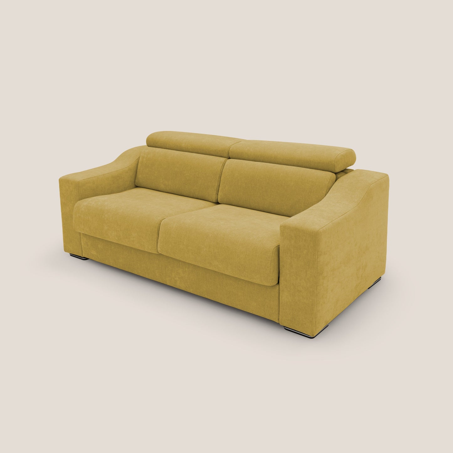 Bomber divano letto matrimoniale con poggiatesta in tessuto impermeabile T14 giallo