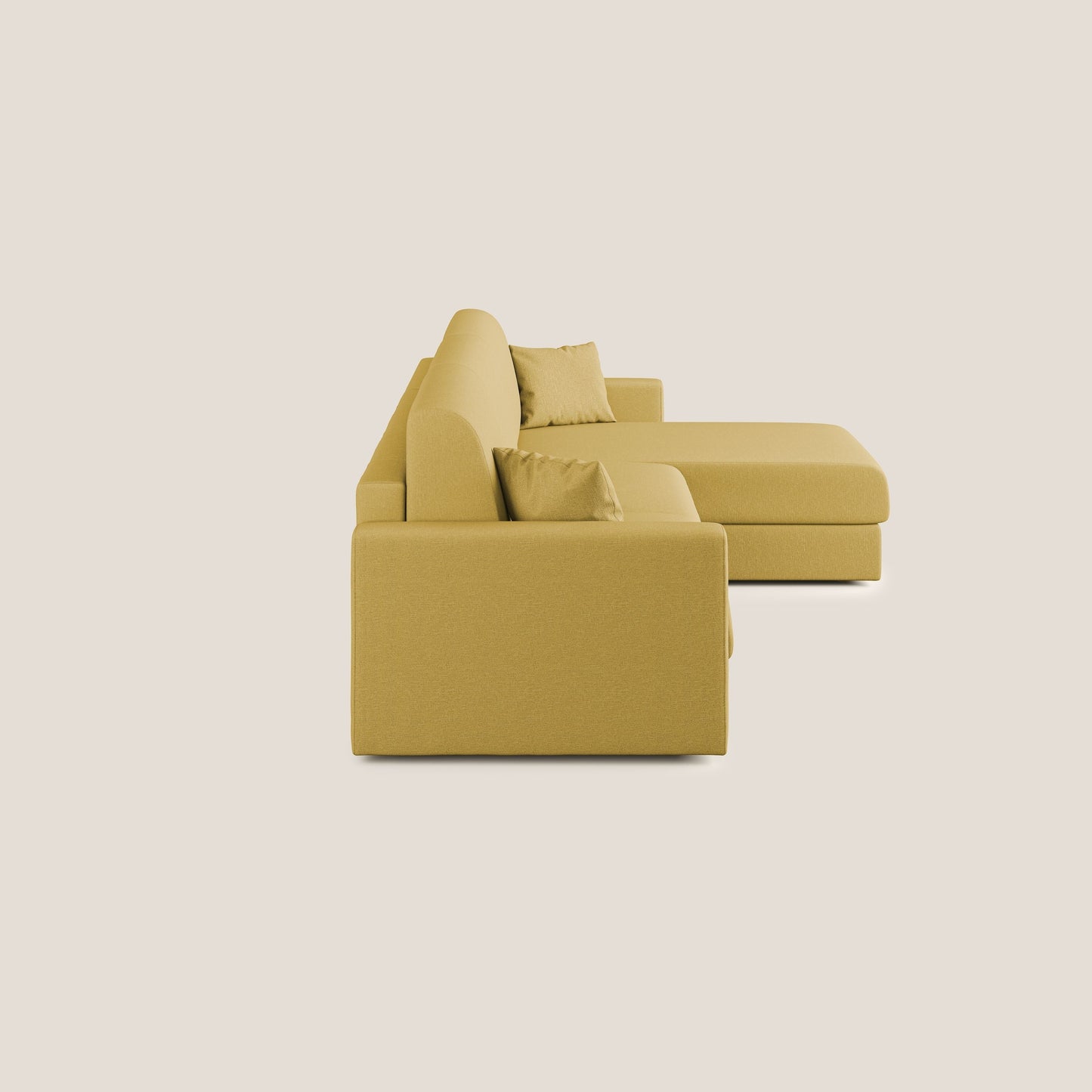 Chris Divano letto angolare 5 posti in tessuto impermeabile T13 giallo