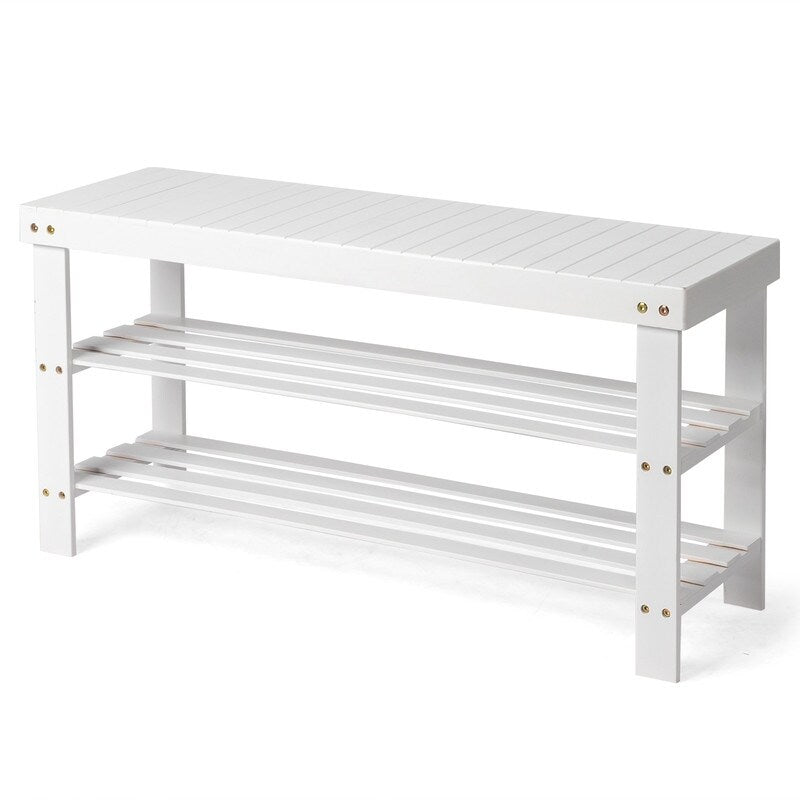 3-Tier Shoe Rack Bench Shoe Storage Organizer Holds Up to 240 lbs