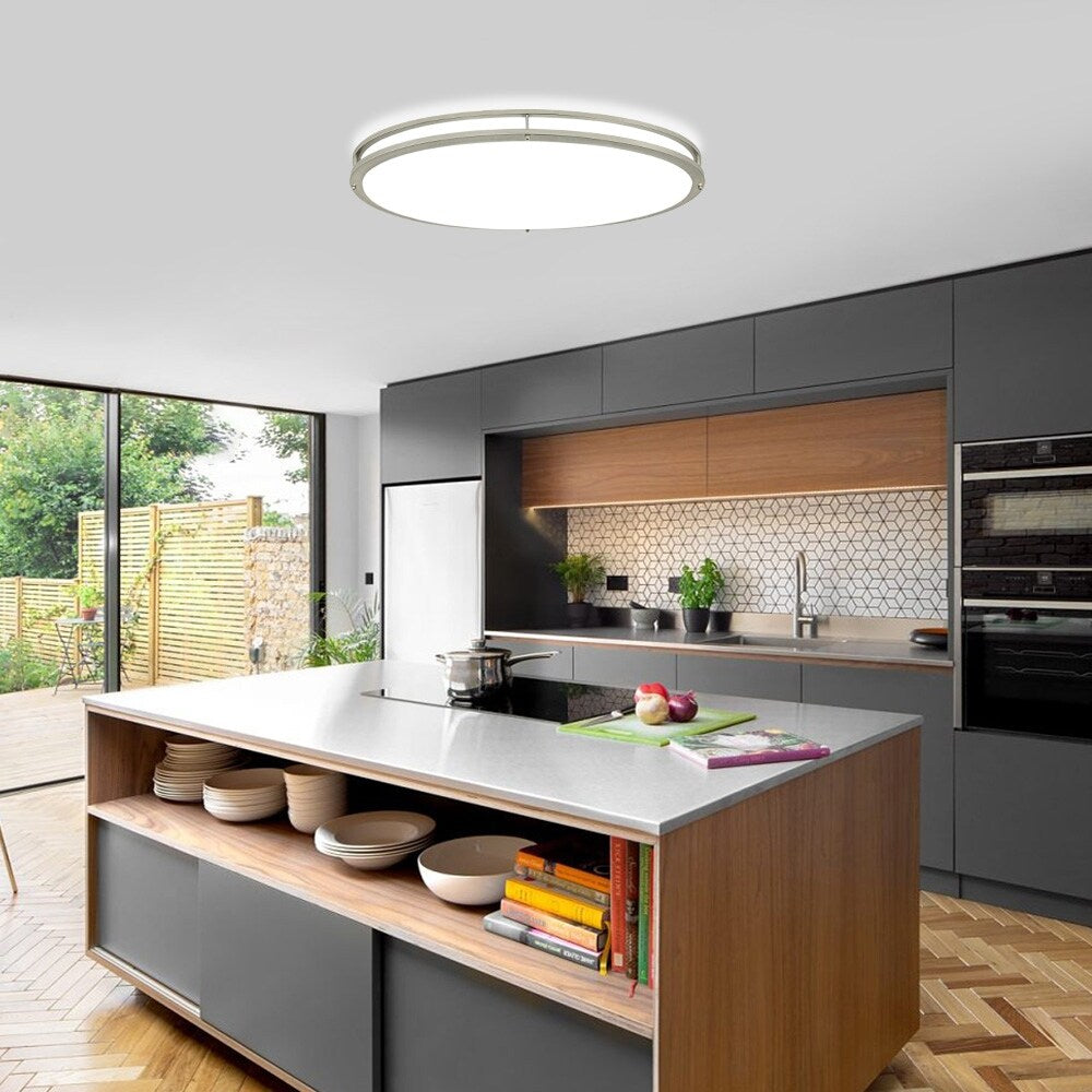 32 in. 65W Oval Flush Mount Ceiling Light with Remote