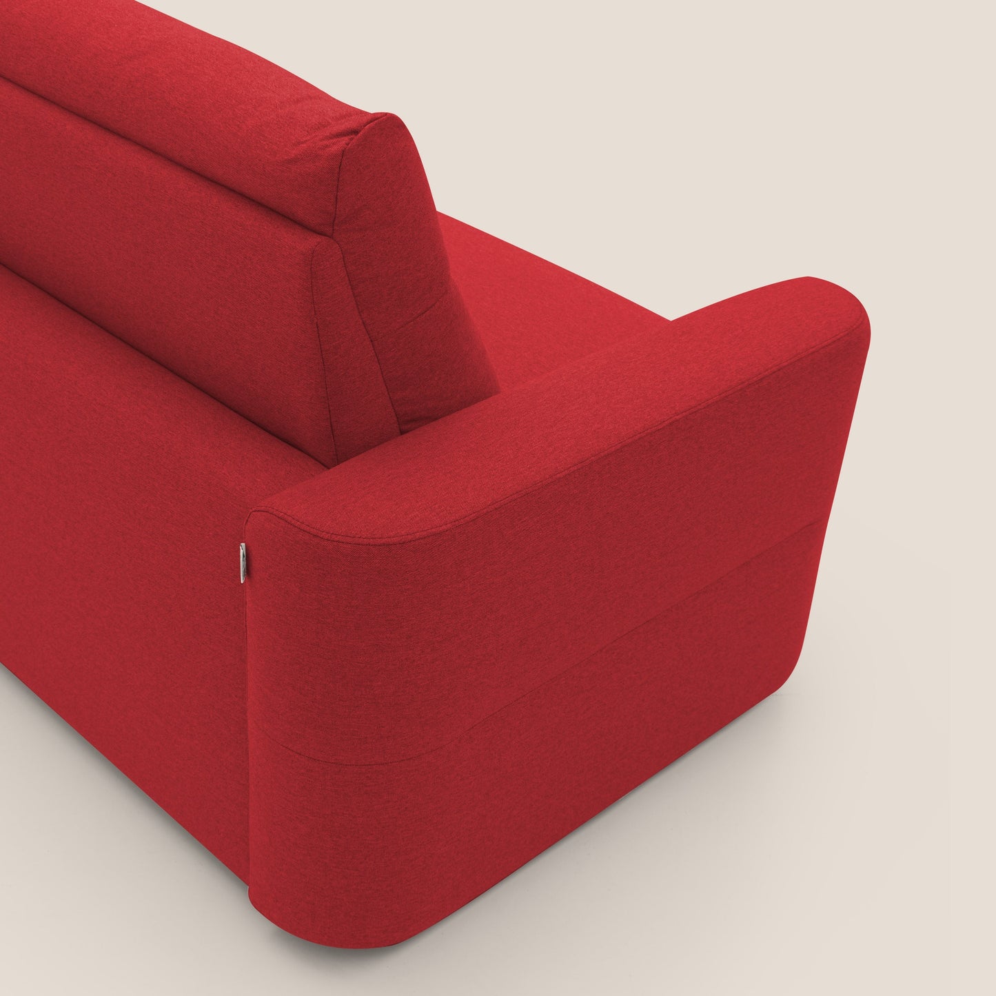 Cupido Divano letto materasso H18 cm e schienale alto in tessuto impermeabile simil cotone T13 rosso