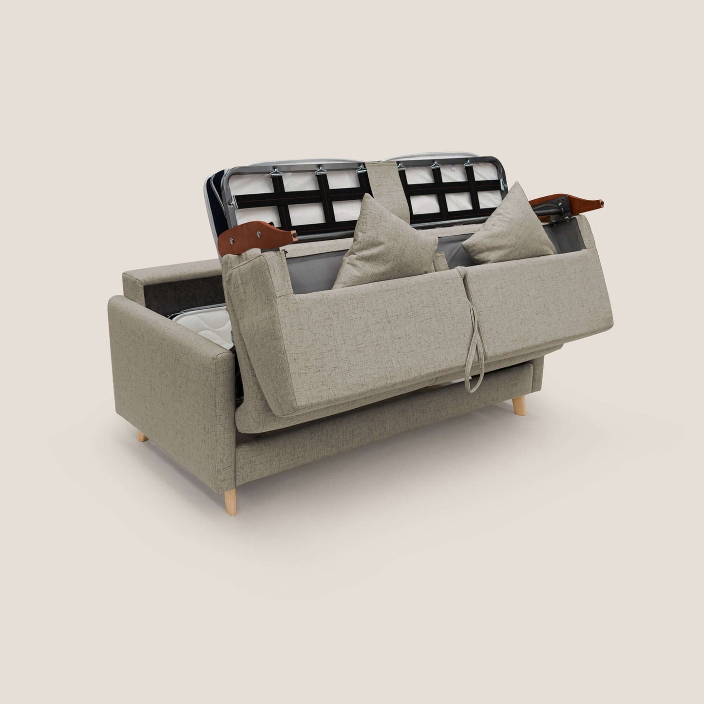 Edgar divano letto matrimoniale in tessuto felis impermeabile T03 marrone