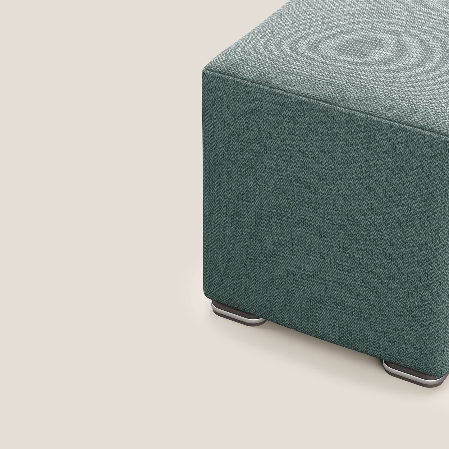 Pouf cubo in tessuto morbido smacchiabile T05 verde