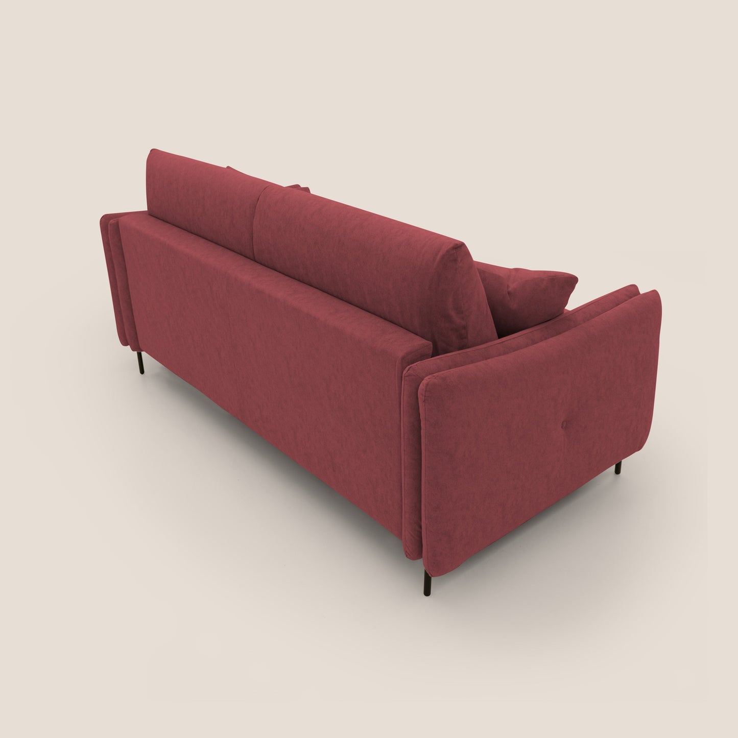 Gregory Divano letto con materasso h18 cm in microfibra effetto velluto impermeabile T09 rosso
