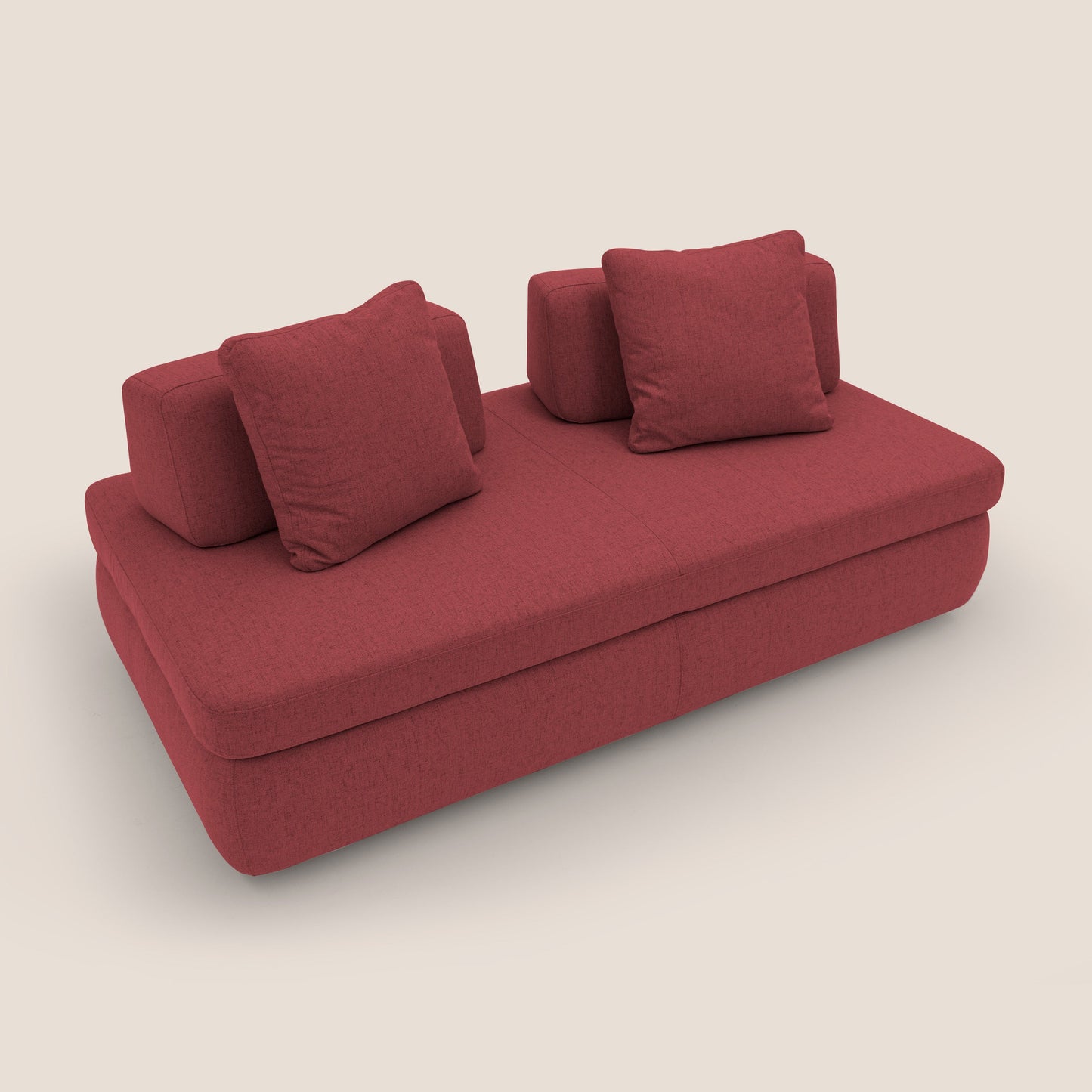 Gransasso Divano letto matrimoniale dal DESIGN innovativo in tessuto impermeabile T03 rosso