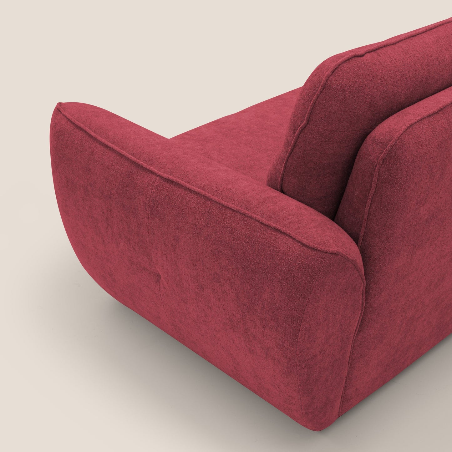 Cerbero divano 2 e 3 posti in morbido bouclé impermeabile T07 rosso