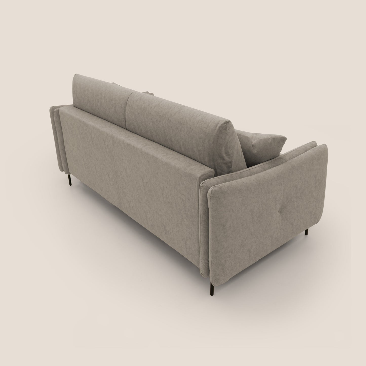 Gregory Divano letto con materasso h18 cm in microfibra effetto velluto impermeabile T09 tortora