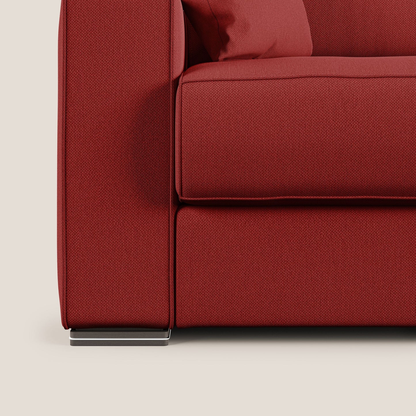 Dream Divano letto angolare in tessuto smacchiabile T05 rosso