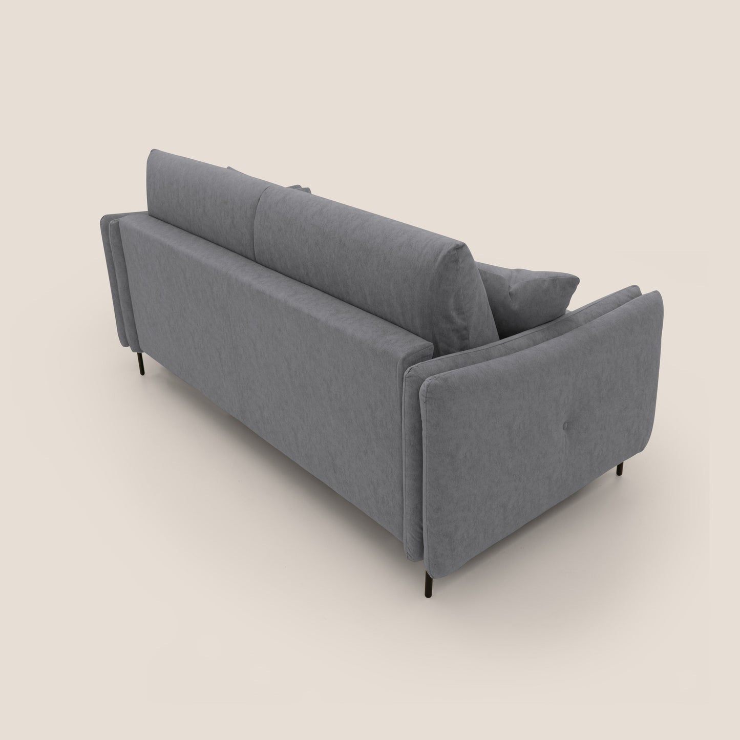 Gregory Divano letto con materasso h18 cm in microfibra effetto velluto impermeabile T09 grigio