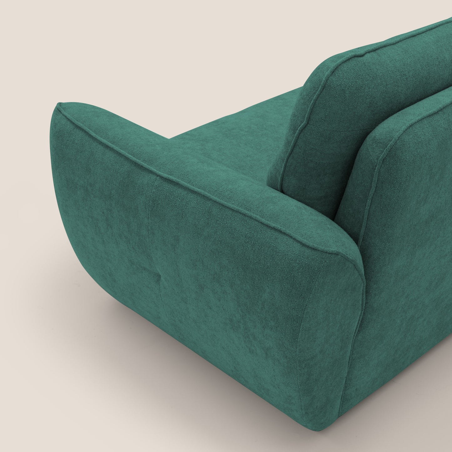 Cerbero divano 2 e 3 posti in morbido bouclé impermeabile T07 verde