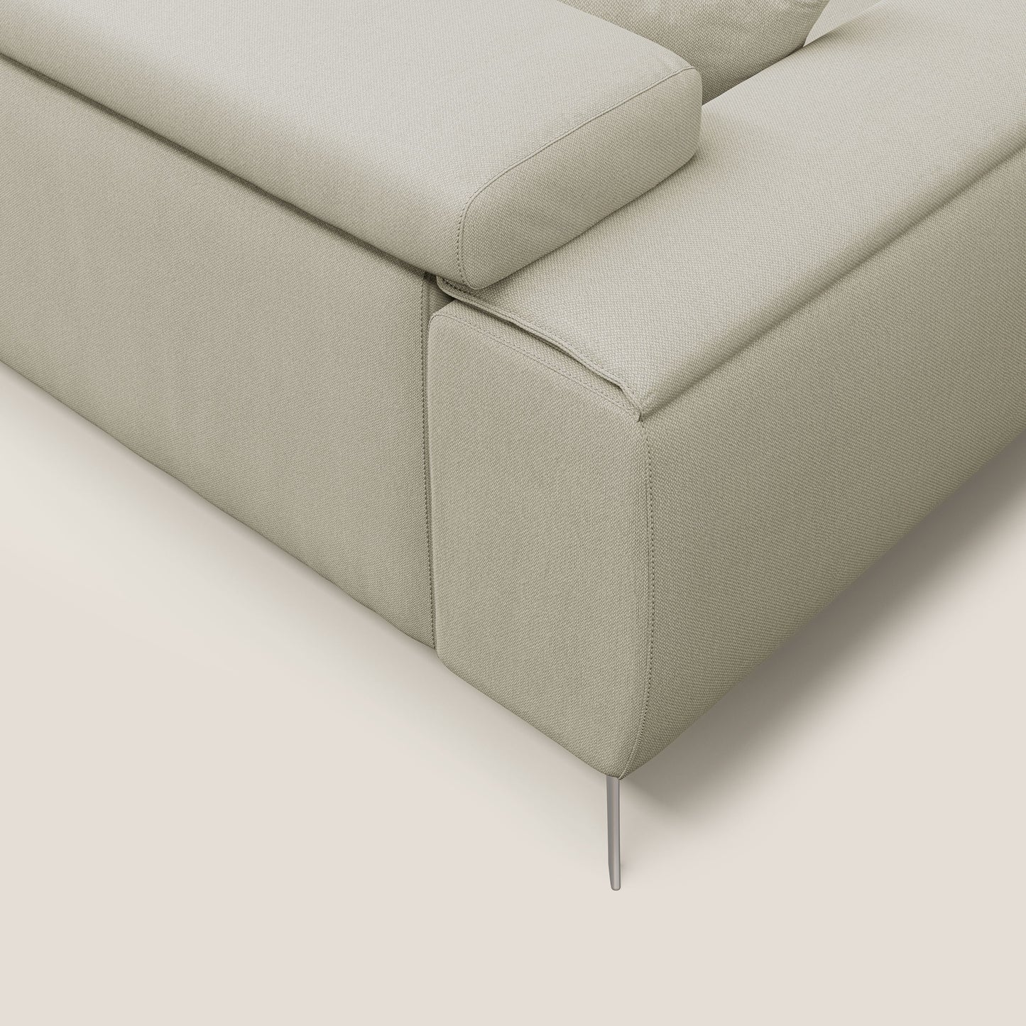 Fusion divano con sedute allungabili in tessuto smacchiabile T05 panna