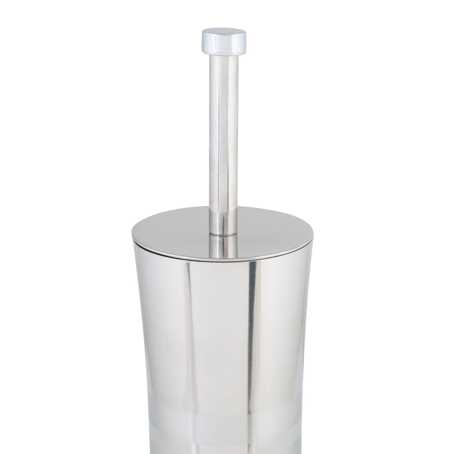 Bath Bliss Stainless Steel Toilet Brush and Holder in Two Tone - 3.94 x 3.94 x 14.17