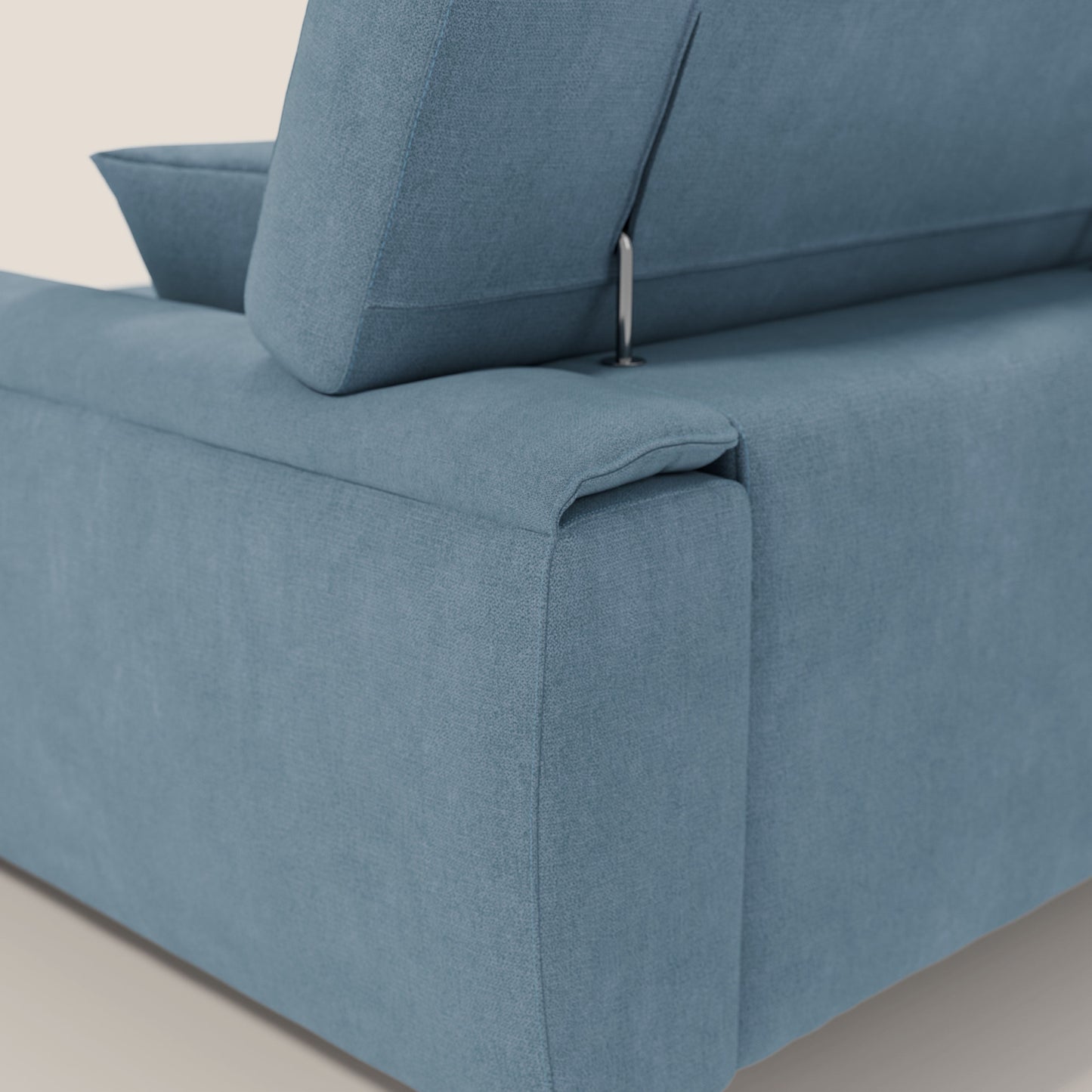 Caravaggio Divano angolare con sedute scorrevoli in tessuto morbido impermeabile T02 carta da zucchero