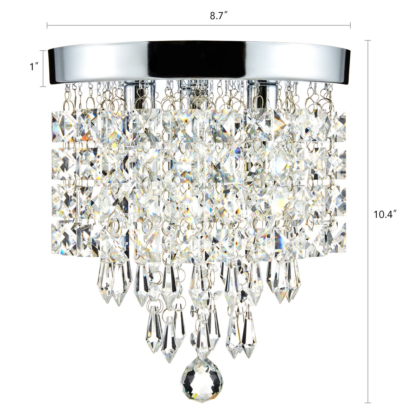 CO-Z 3-light Mini Crystal Chandelier with Raindrop Crystals