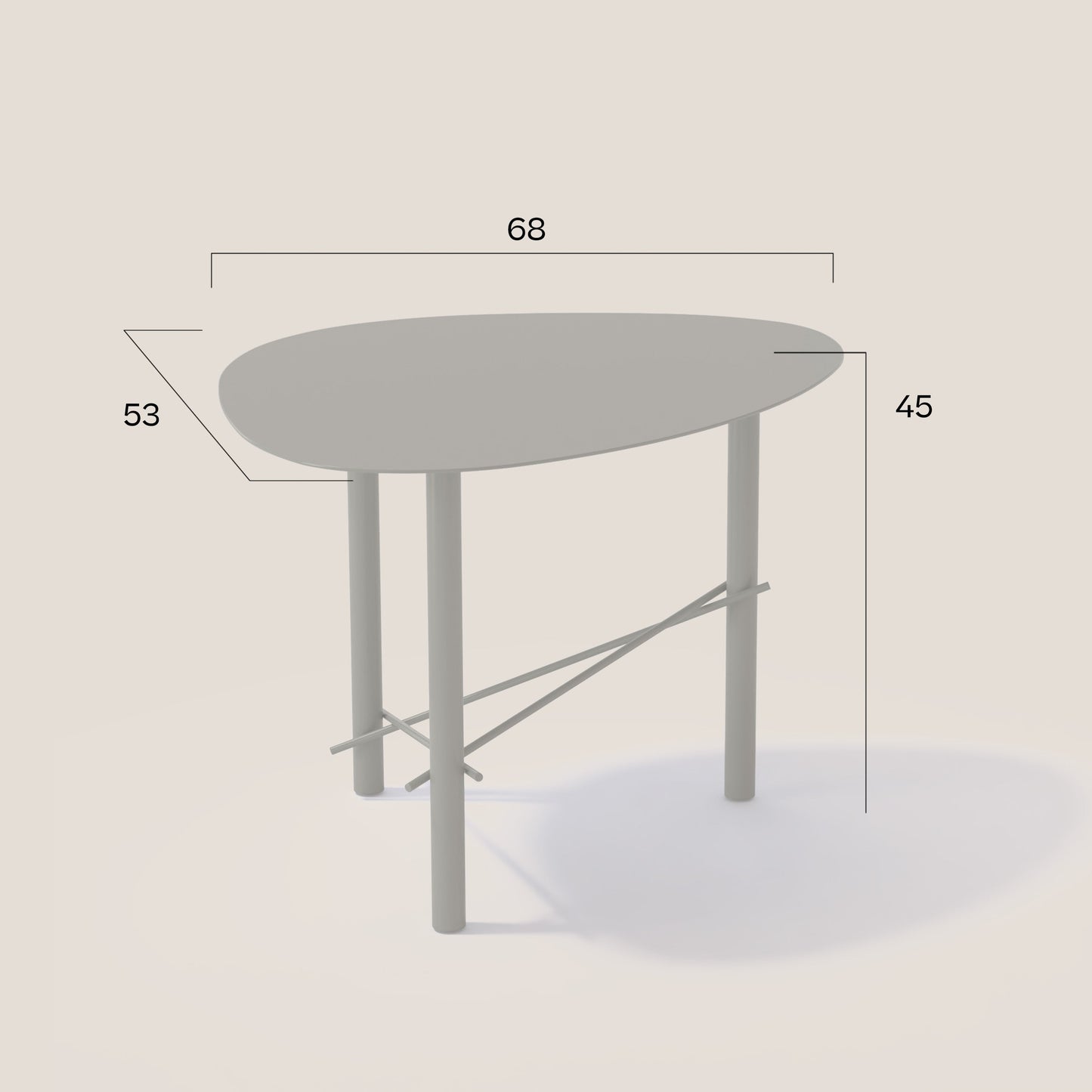 Cookie tavolino alto con piano in laminam terre di matera nero