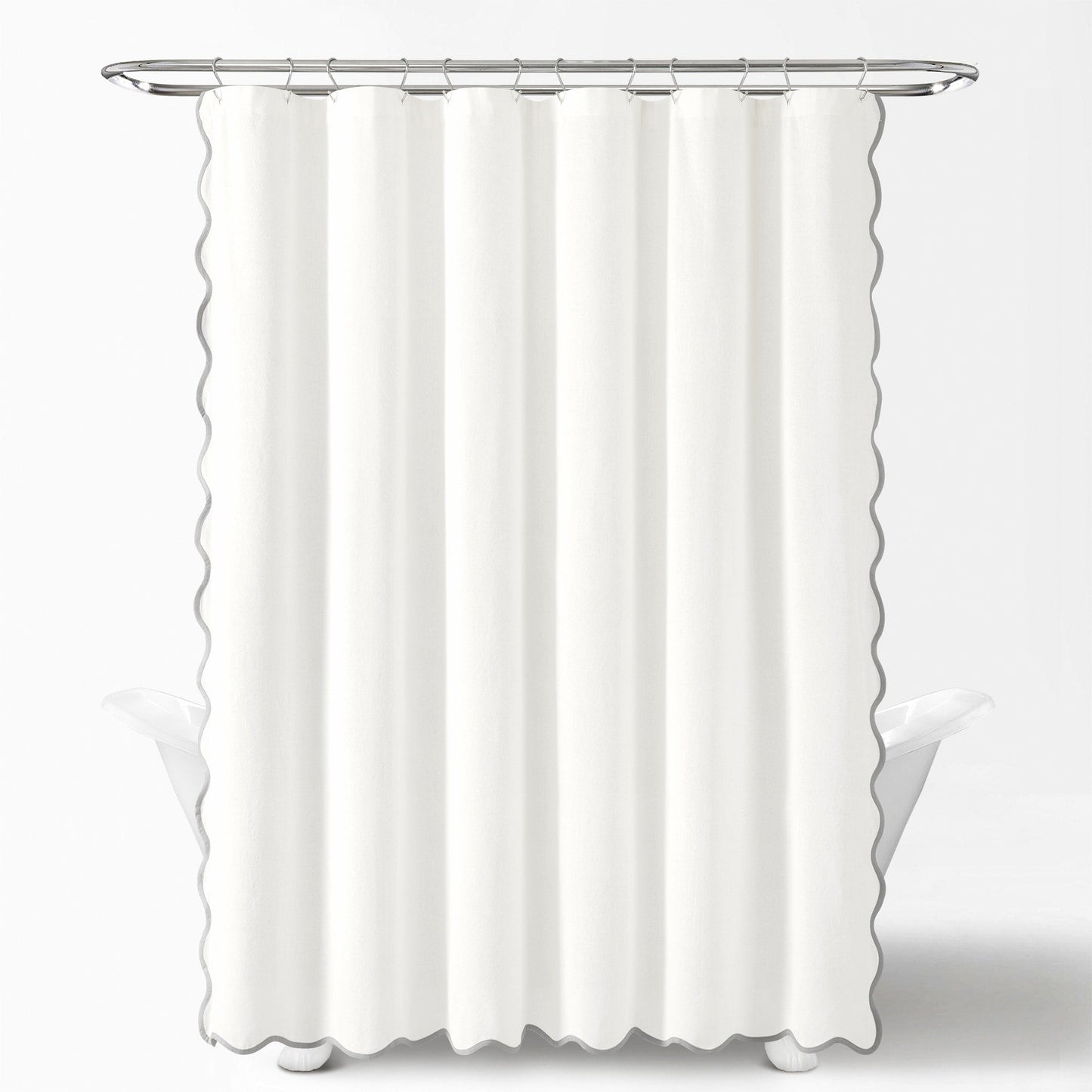Lush Decor Coastal Chic Scallop Edge Shower Curtain Single