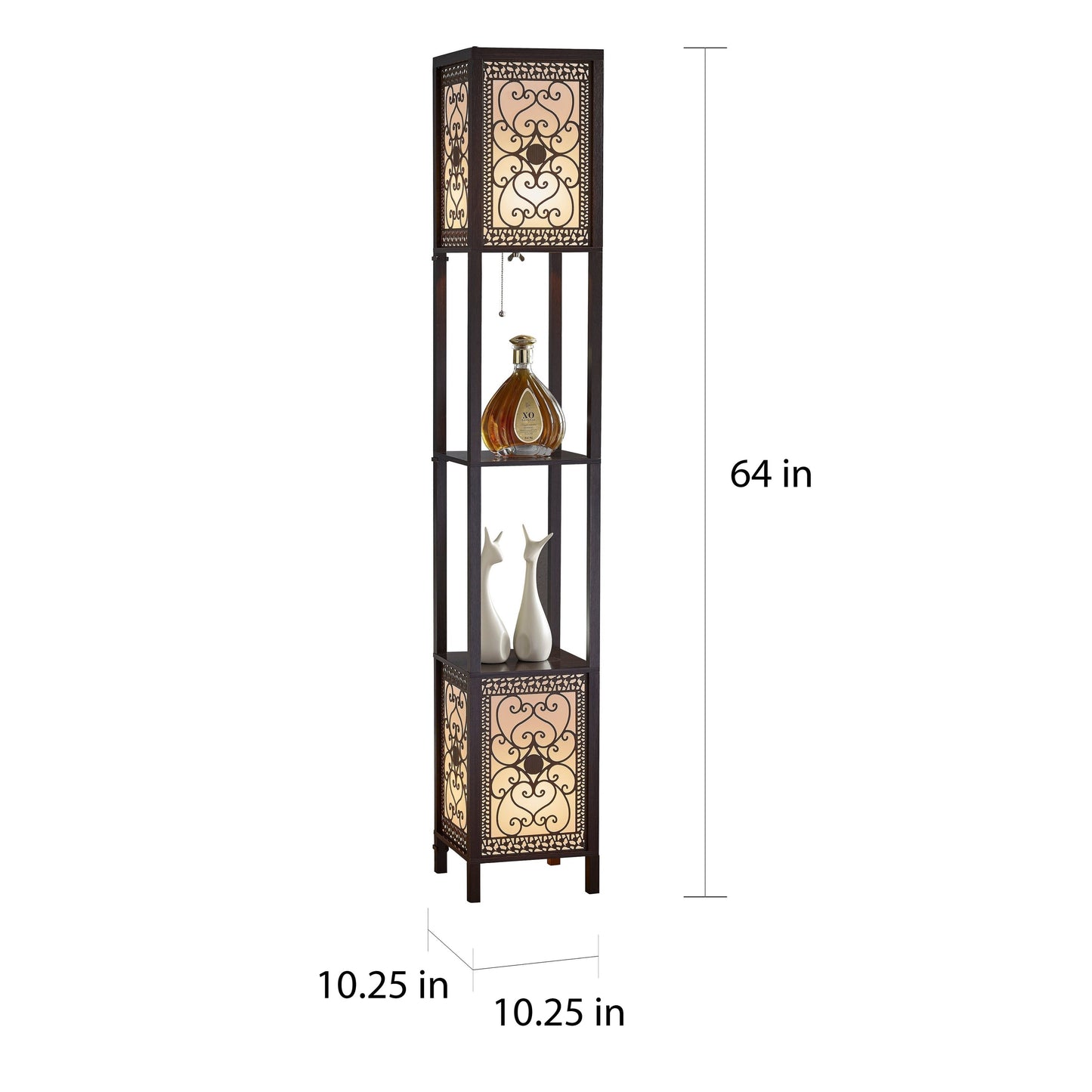Copper Grove Arans Infinity Heart Shelf 64-inch Espresso Floor Lamp