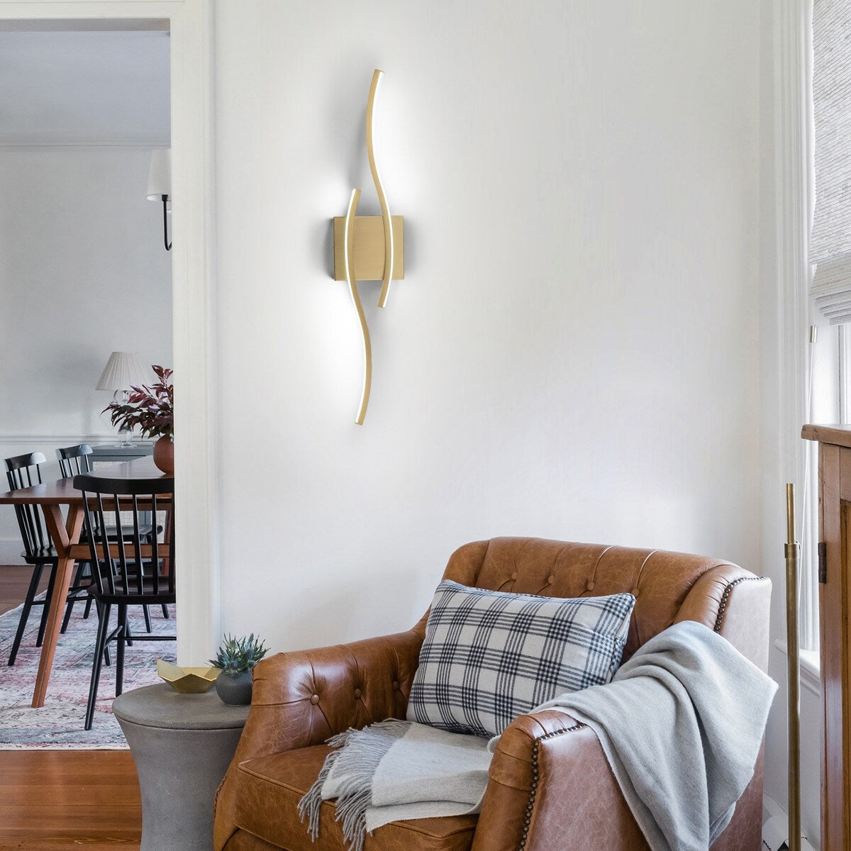 Curve Linear LED Dimmable 23.6-in W Bathroom Vanity Light Cool/Warm Light Wall Sconce