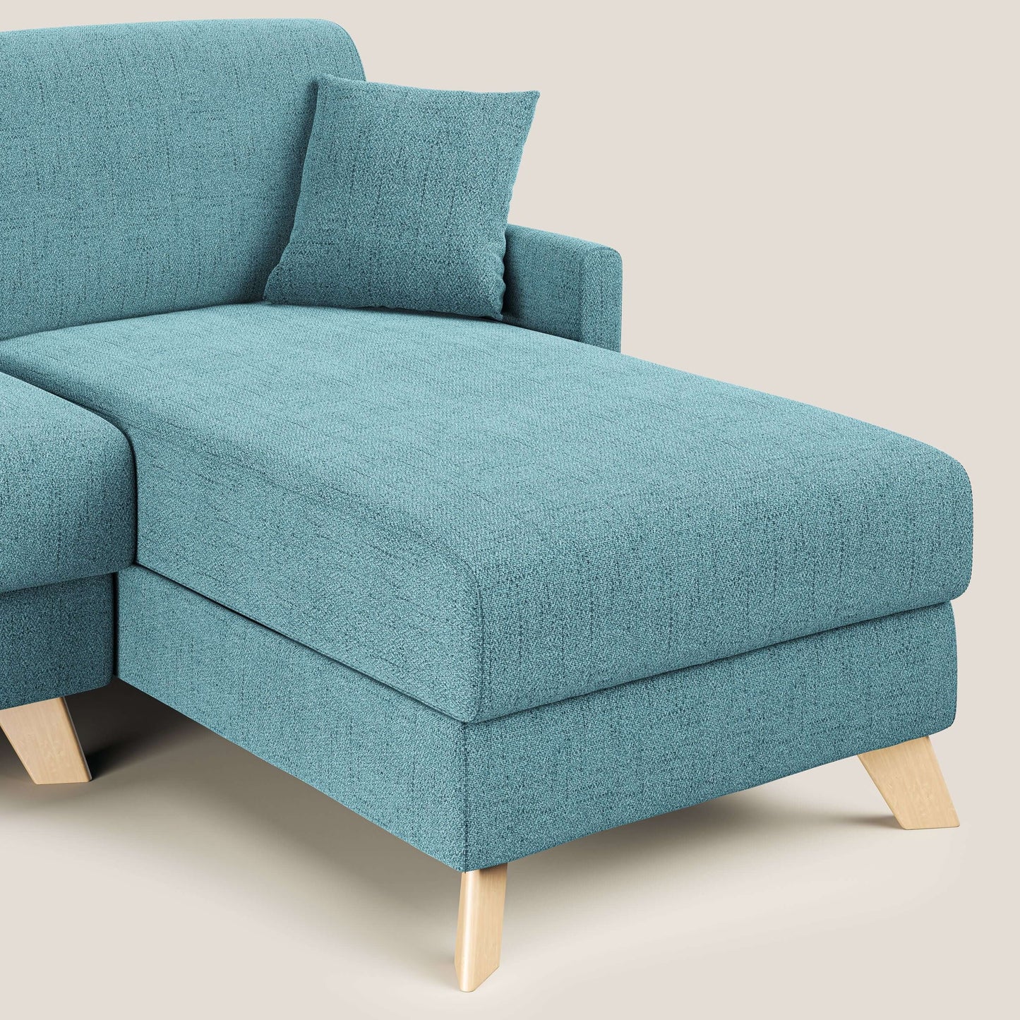 Edgar divano letto angolare in tessuto felis impermeabile T03 azzurro