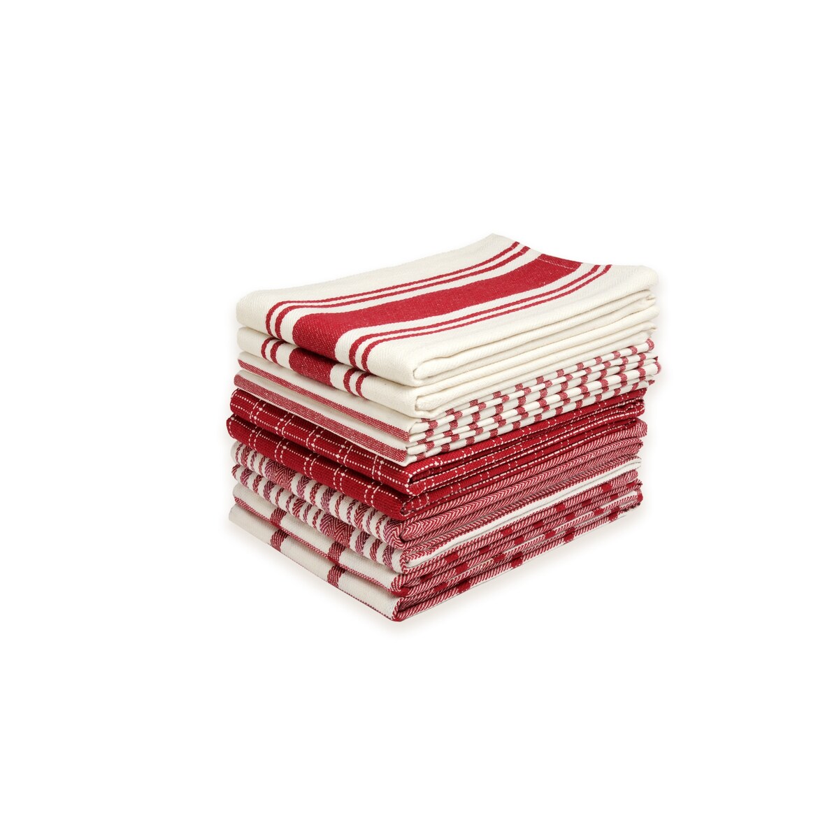 Dan River 10 Pack Cotton Flat Assorted Kitchen Towels - 18''X28''