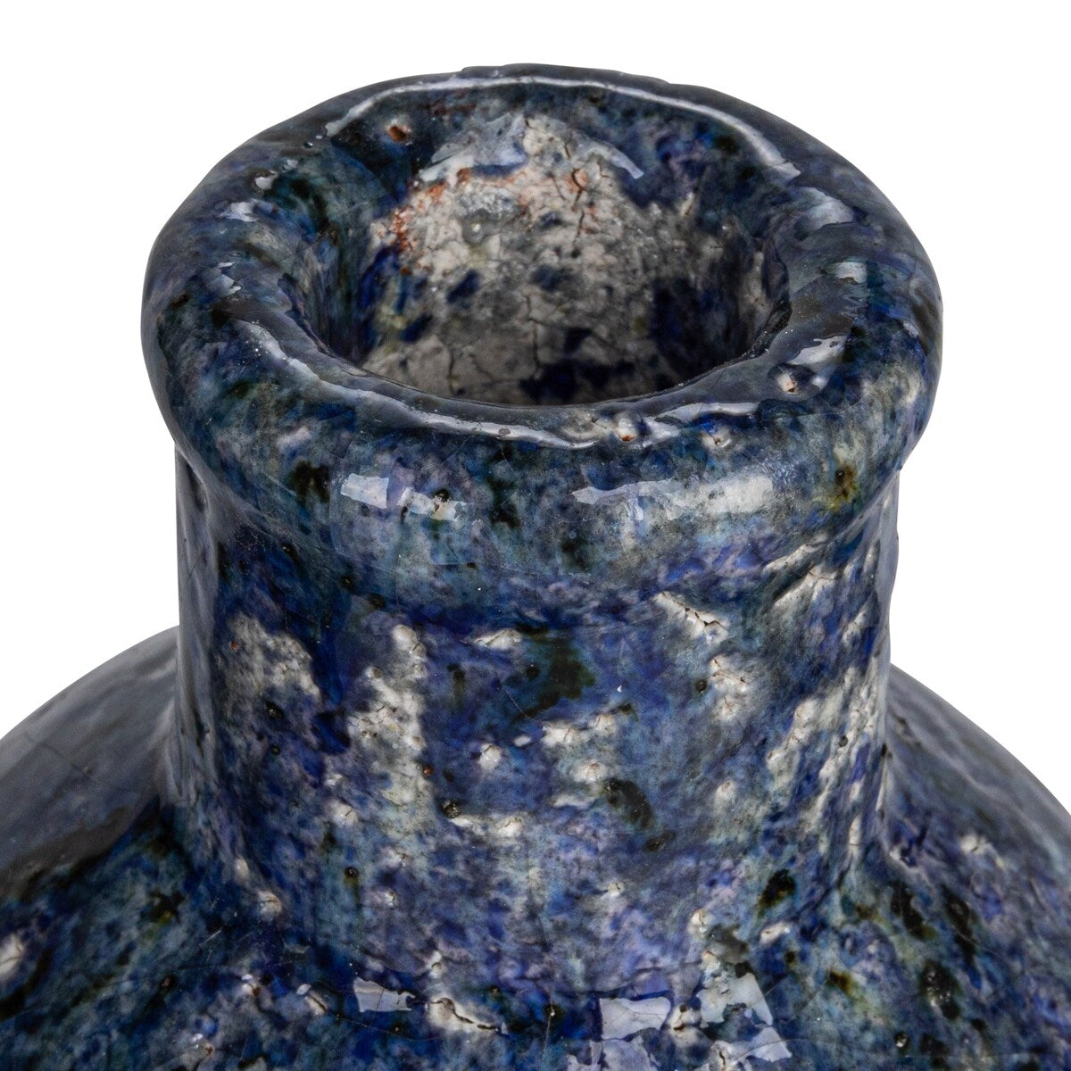 Decorative Terra-cotta Vases with Crackle Glaze, Set of 3