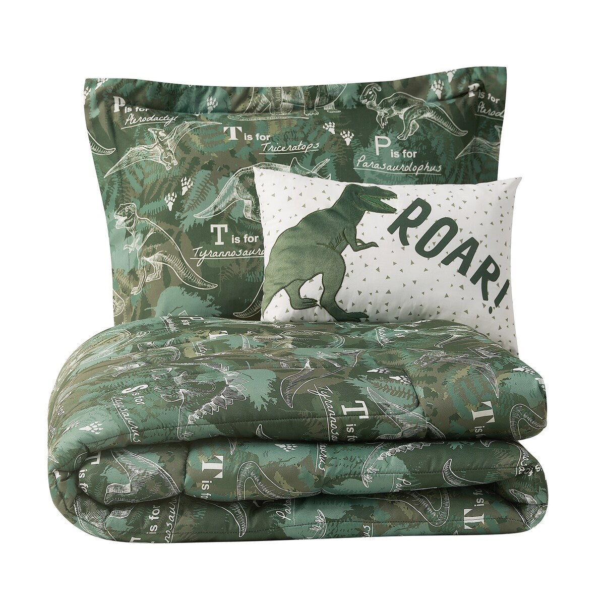 ALEX + BELLA Dino Forest Green Microfiber Comforter Set