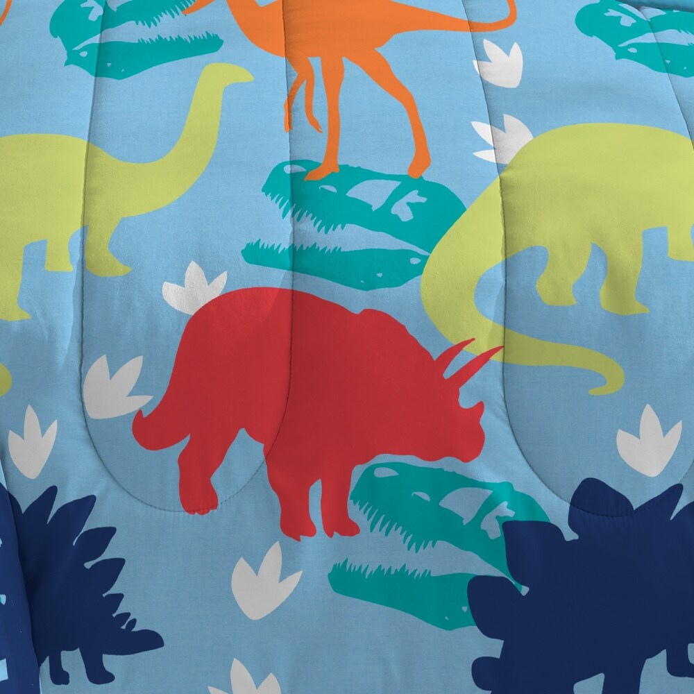 Dream Factory Dinosaur Prints Twin 5-piece Bed in a Bag with Sheet Set