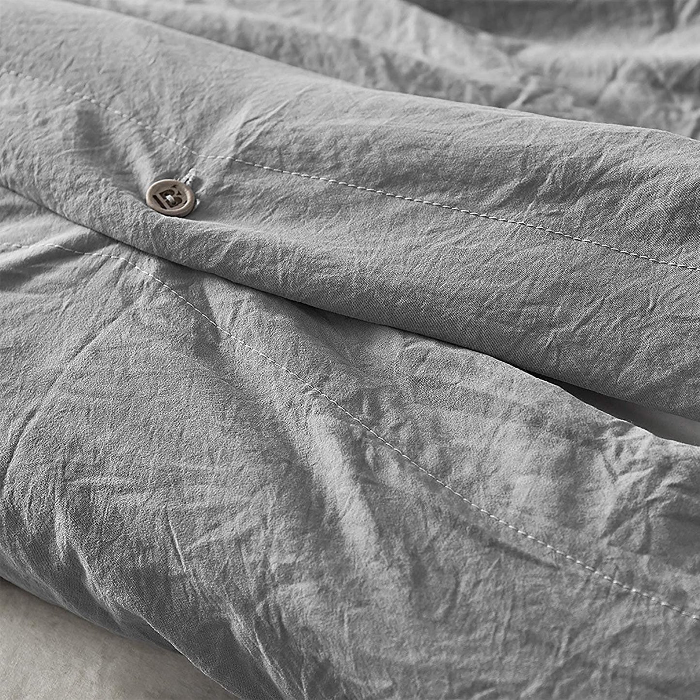 Natural Loft King Solid Duvet Cover Set