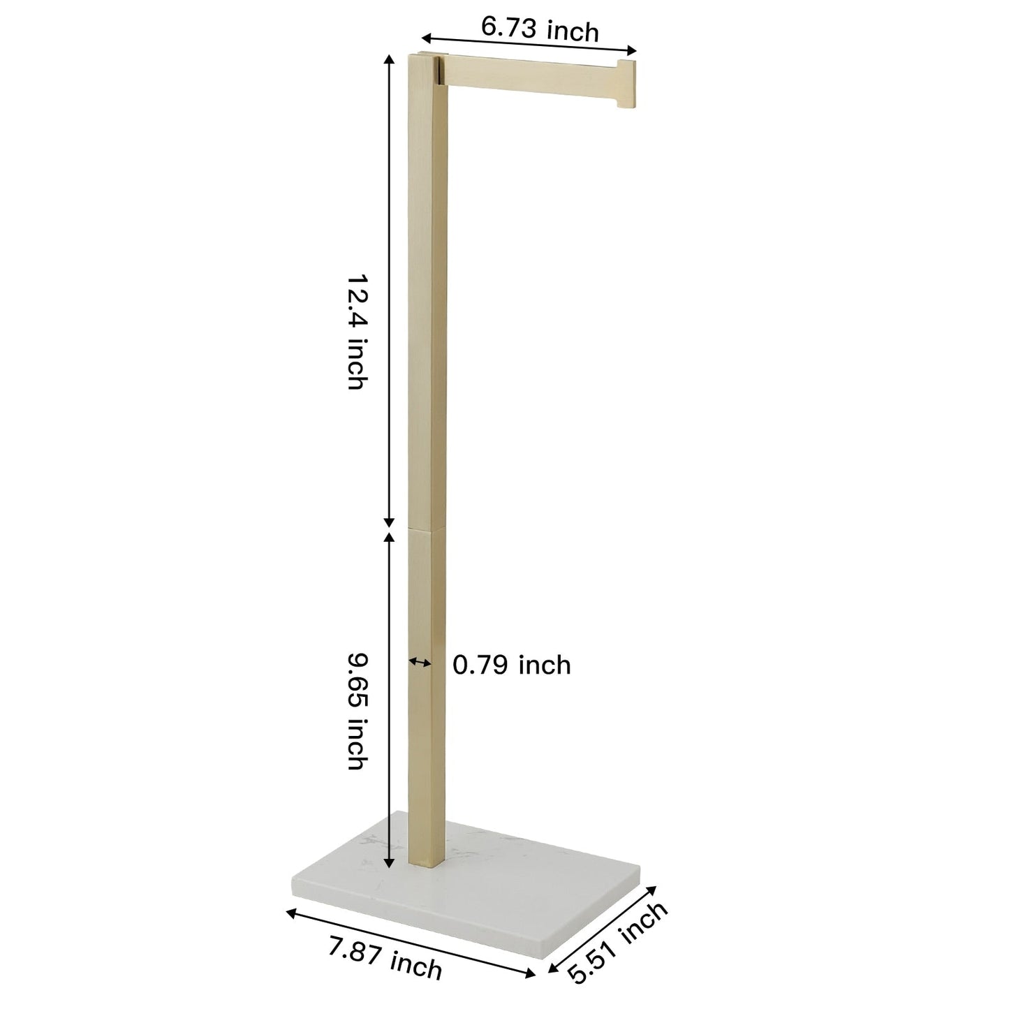 Freestanding Toilet Paper Holder with Natural Marble Base