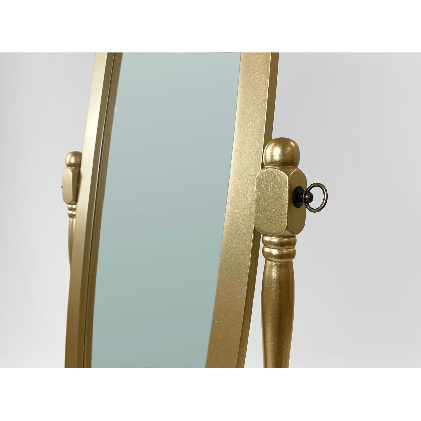 GTU Furniture Swivel Adjustable Full-Length Standing Oval Wood Cheval Floor Mirror