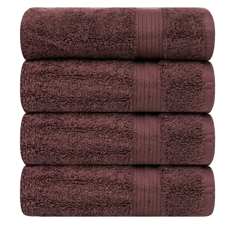Hand Towels for Bathroom Cotton 600 GSM 18X28 Inch by Ample Decor - 4 Pcs