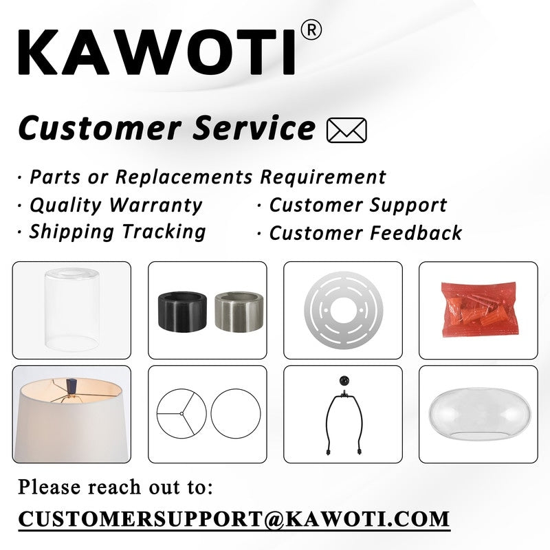 KAWOTI 21.5 inch Table Lamp Set with Night Light and USB Ports, Bulbs