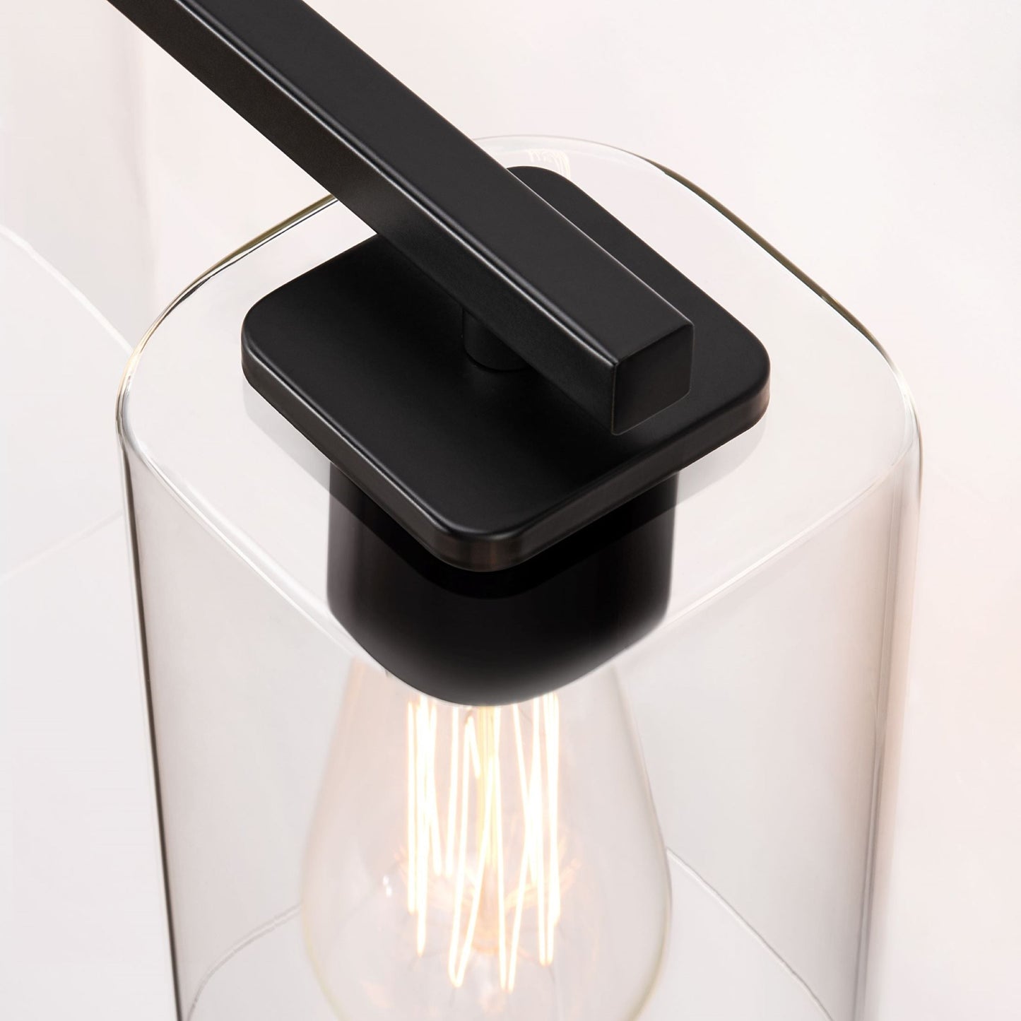 KAWOTI 3 Light Bathroom Vanity Light with rectangular Glass Shade