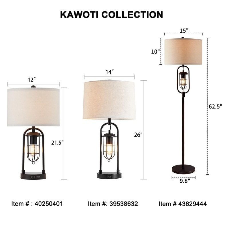 KAWOTI 62.5 inch Bronze Standard Floor Lamp with Night Light