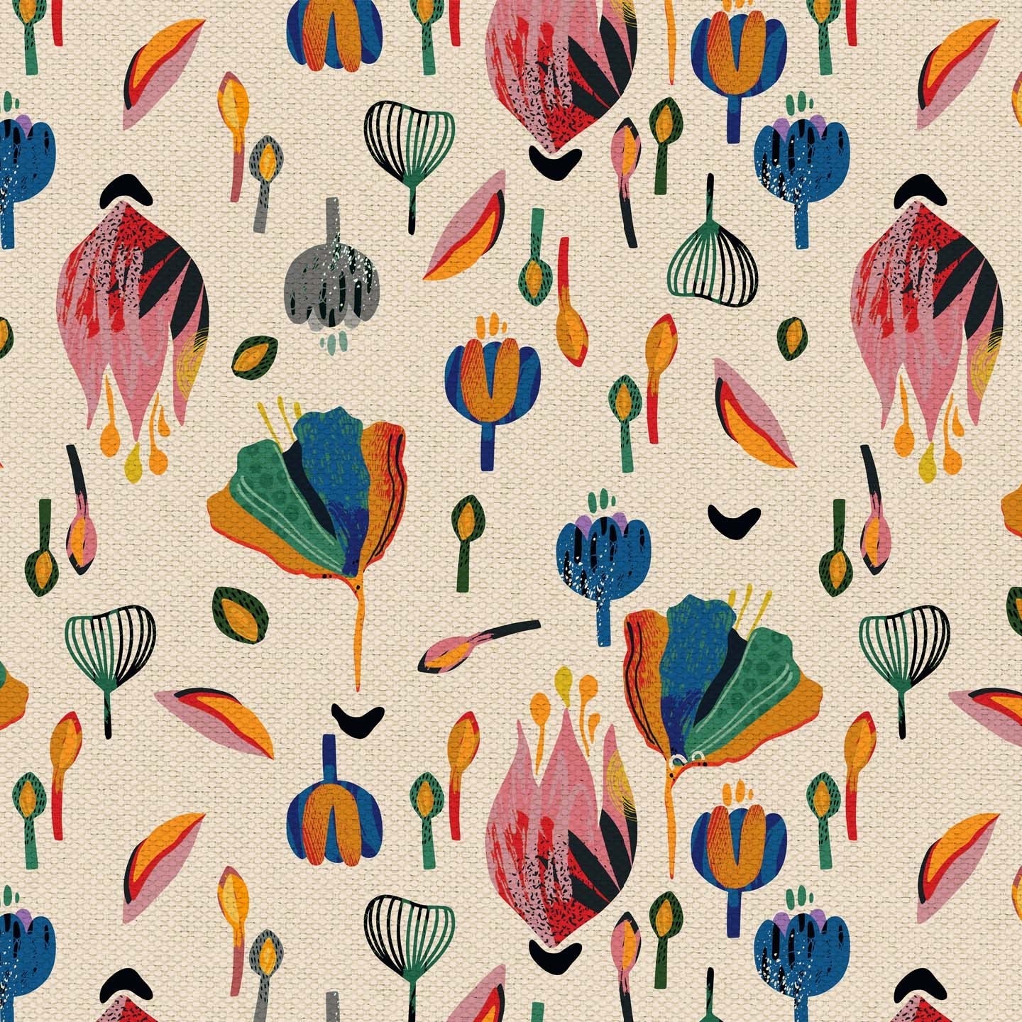 Collezione Joy cuscini a fantasie multicolor in tessuto fresco cotone impermeabile panna