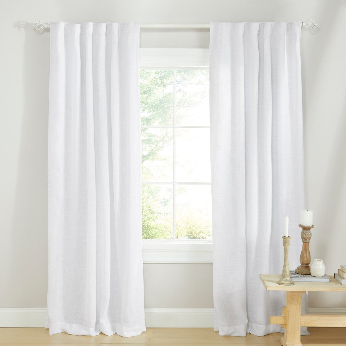 Lauren Ralph Lauren Herringbone 100% Blackout Back Tab/Rod Pocket Single Curtain Panel