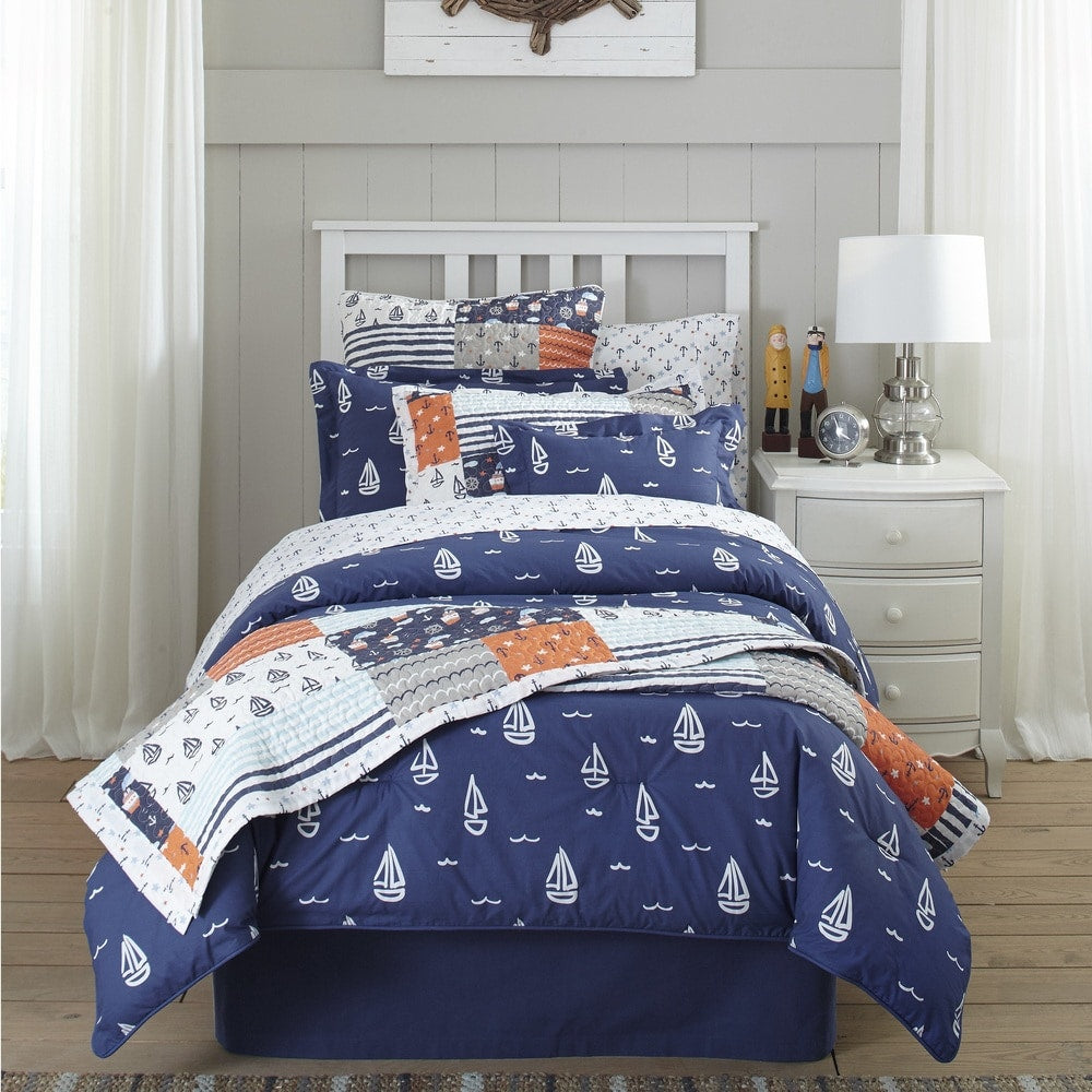 Lullaby Bedding Away at Sea Printed 4-piece Comforter Set