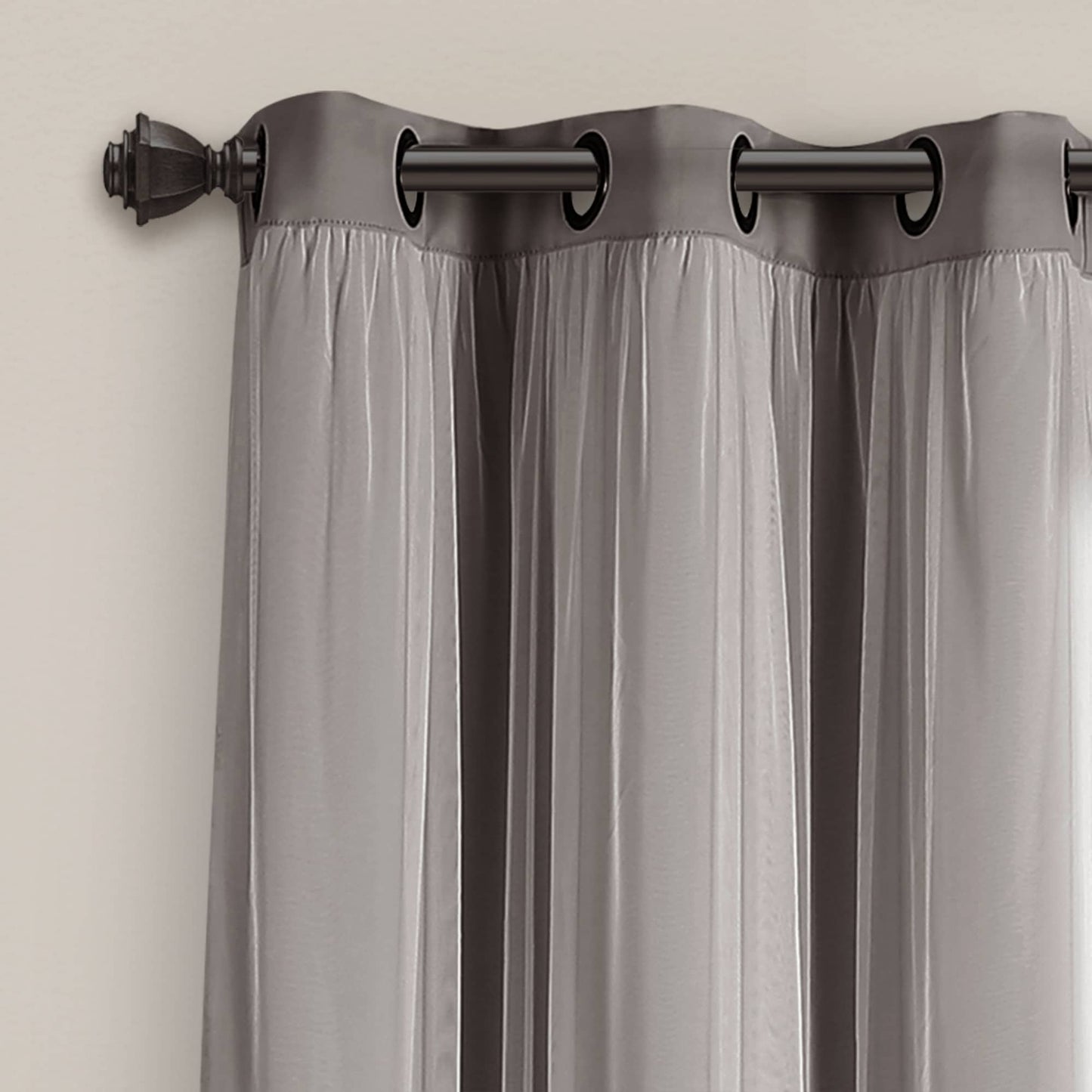Lush Decor Grommet Sheer Panel Pair with Insulated Blackout Lining