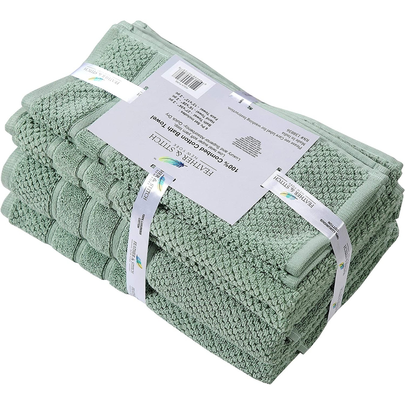 Luxurious Absorbent 650 GSM Combed Cotton 6-piece Towel Set